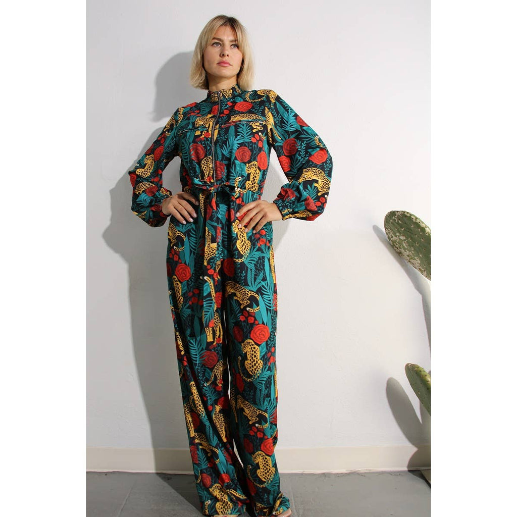 Floral Leopard Flightsuit