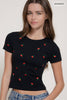 Cherry Embroidery Seamless Tee