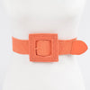 Stretch Rattan Buckle Belt: Orange