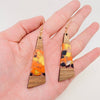 Wooden and Resin Earring: Blue Moon