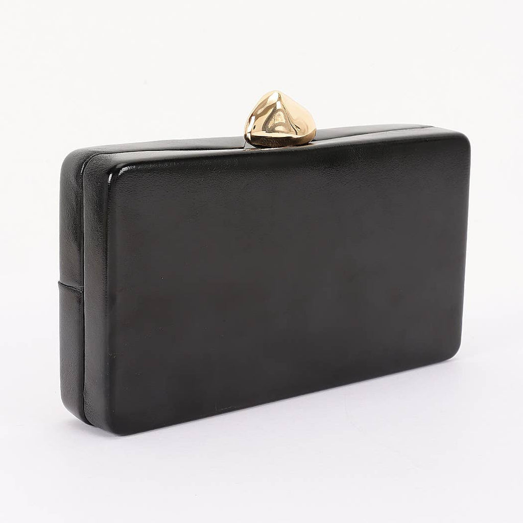 Twist Knot Hardcase Clutch: Silver