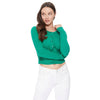 Long Sleeve Crewneck Cardi: Peacock