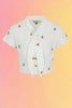 Cherry Embroidered Blouse: White
