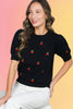 Cherry Embroidered Knit Sweater
