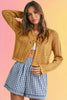 Cotton Crochet Tie-Front Cardigan: Honey