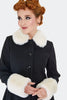 40's Style Faux Fur Trim Coat