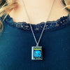 Book Locket Necklace - Frankenstein - Blue Portrait: Stainless Steel