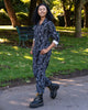 Black Floral Cobweb Boiler Suit