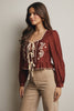 Cherry Wood Peplum Blouse