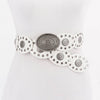 Silverwood Oval Western Belt: White