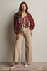 Cherry Wood Peplum Blouse