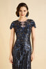 Midnight Blue Beaded Flapper Dress