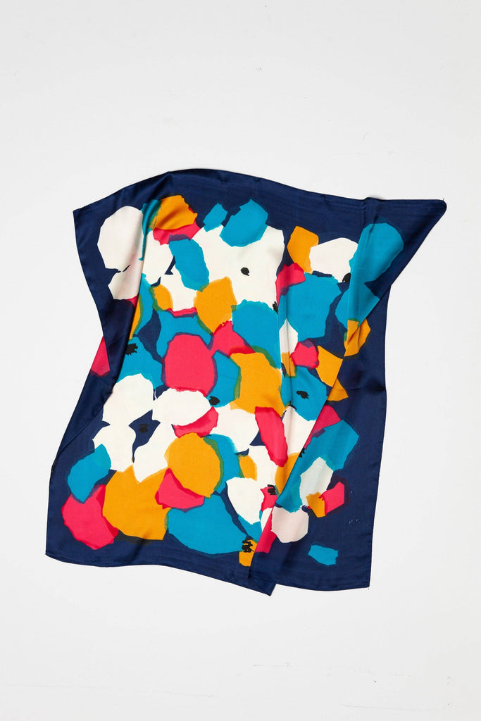 Abstract Floral Silky Scarf