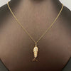 Swinging Tail Fish Charm Necklace