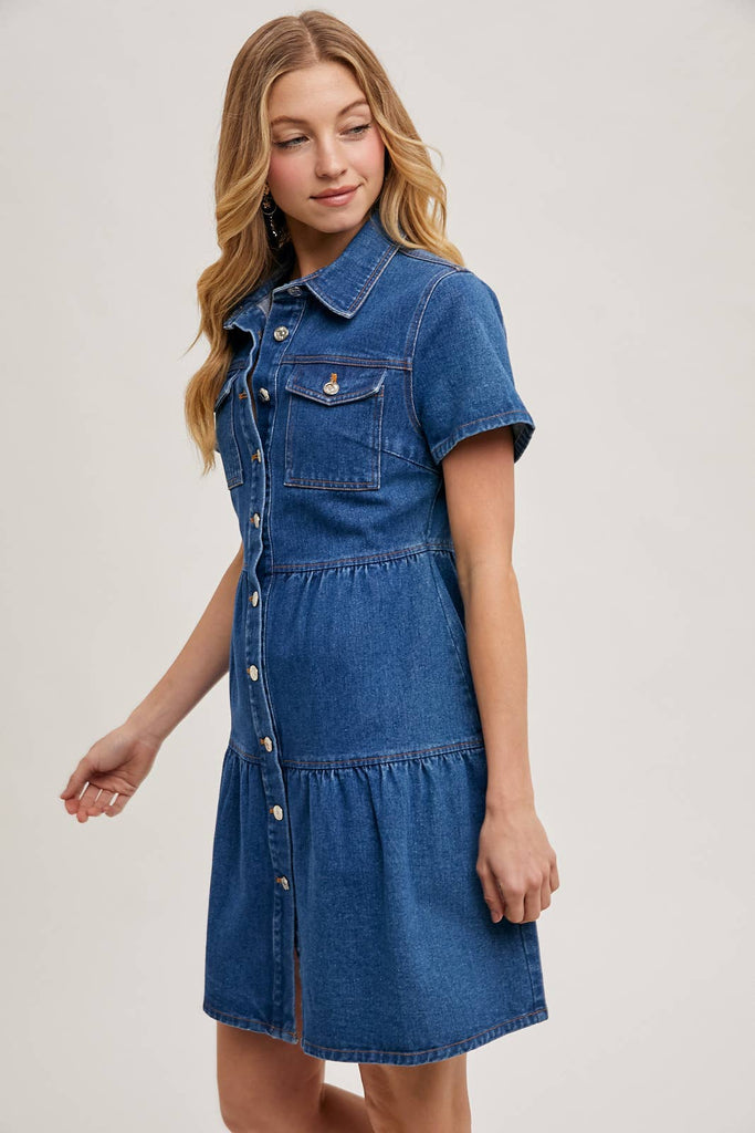 Tiers of Joy Denim Dress