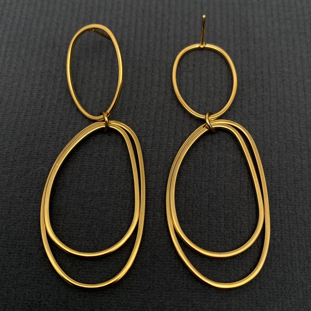 18K Plated Coil Dangle Earrings
