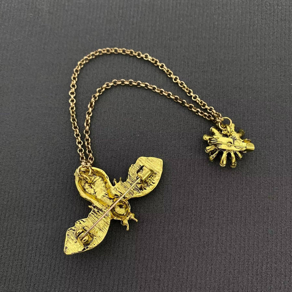 Vintage Rhinestone Bee Brooch
