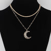 Double Layered Crescent Moon Necklace