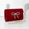Red Velvet Embellished Evening Bag