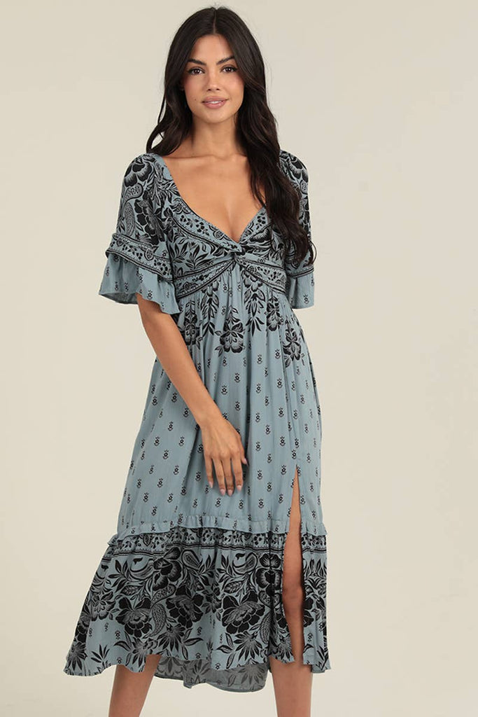 Aegean Sea Flowy Dress