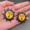 Hello Sun Wood Earrings