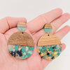 Wooden and Resin Earring: Blue Moon