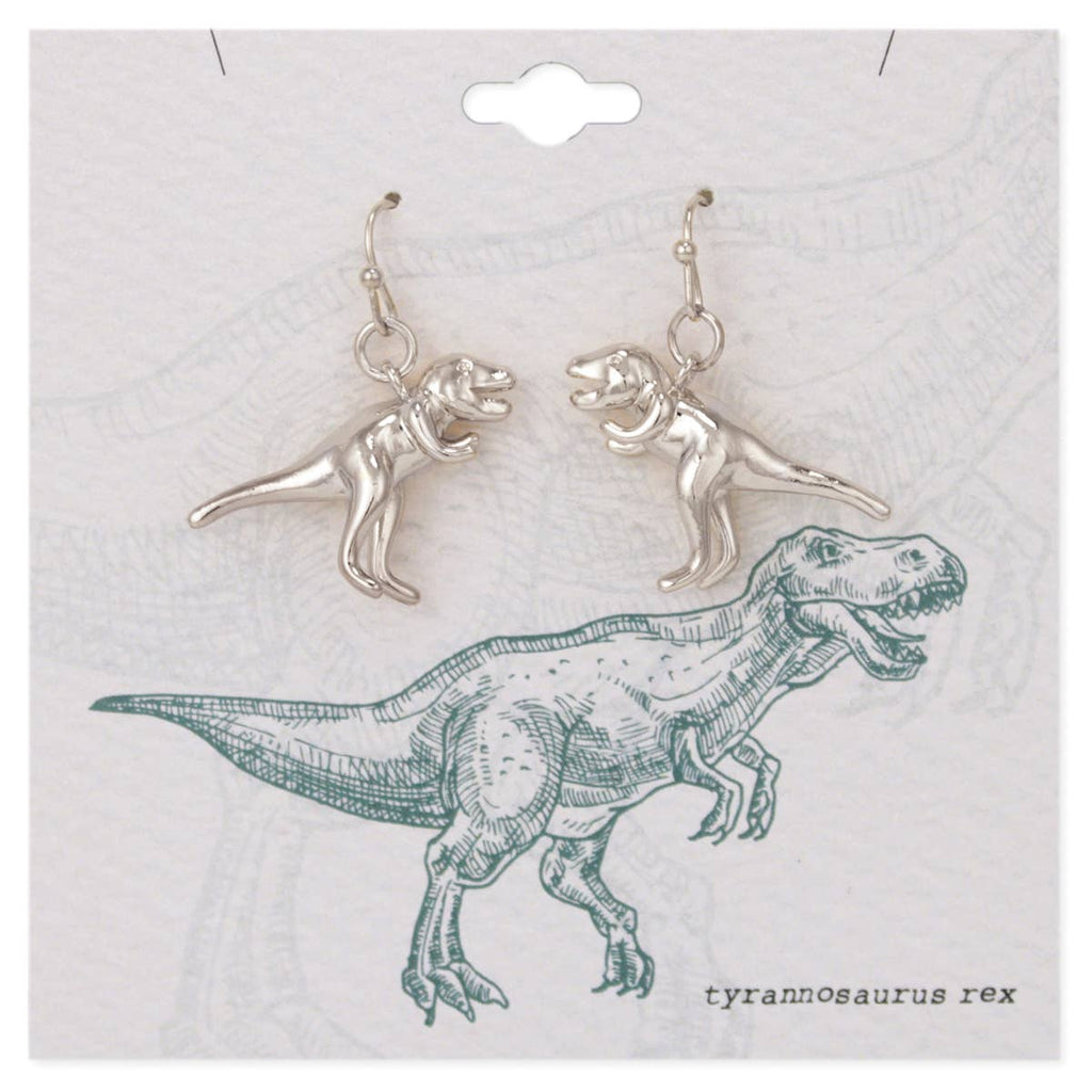 Silver Tyrannosaurus Rex Earrings