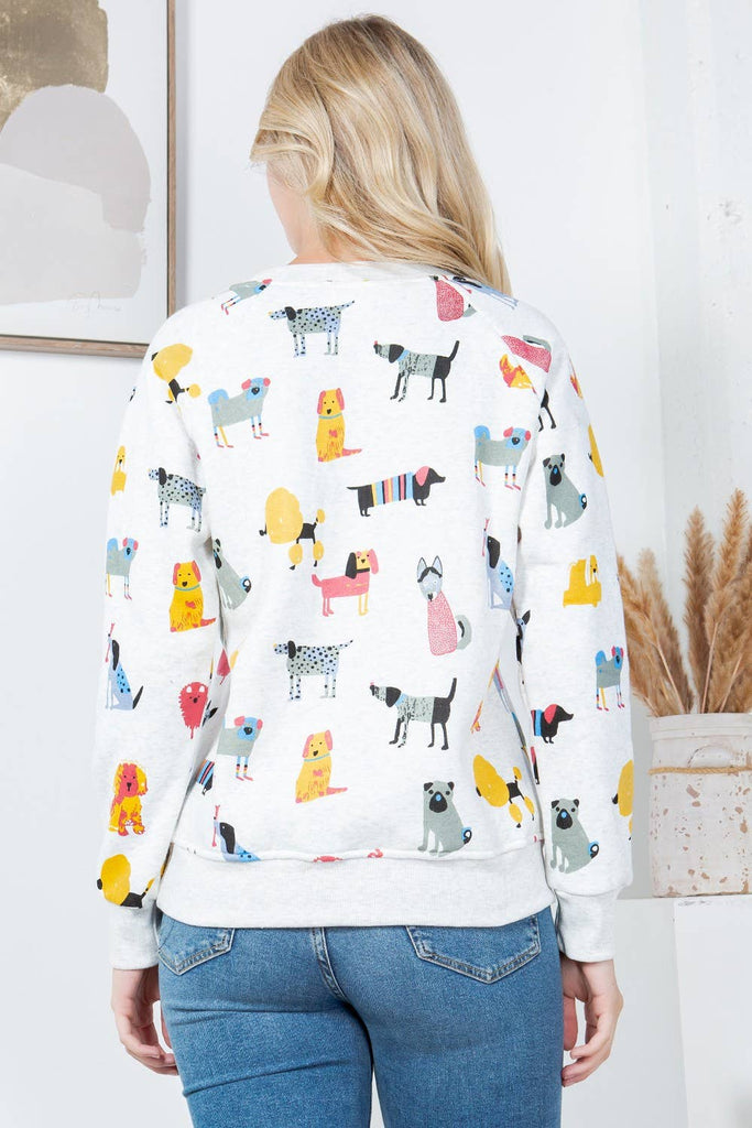 Colorful Canines Fleece Sweatshirt