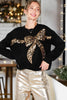 Leopard Sequin Bow Sweater