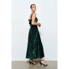 Emerald Velvet Bow-Back Maxi Dress