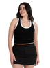 Bamboo Two Tone Tank: Black
