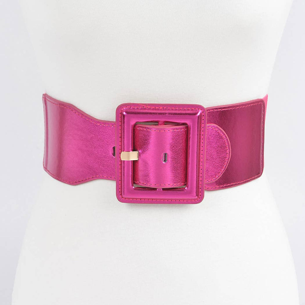Metallic Elastic Belt: Silver