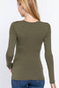 Crew Neck Cotton Spandex Jersey Top:Olive