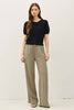 Pointelle Short Sleeve Cardi: Black