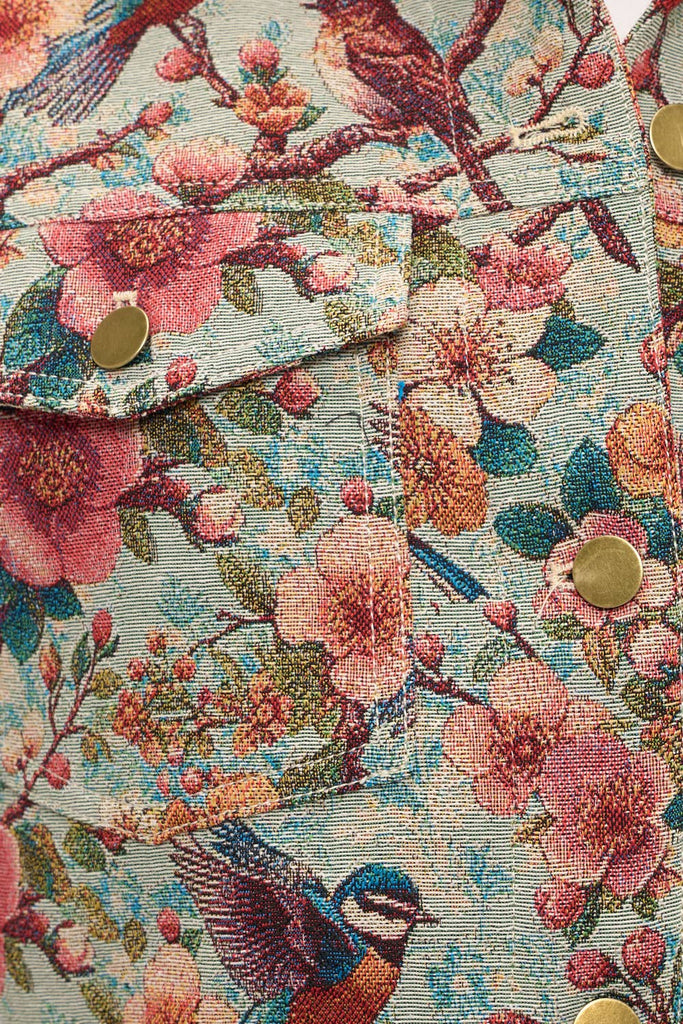 Vintage Floral Aviary Tapestry Jacket