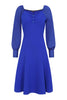 Blouson Sleeved Royal Dress