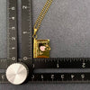 Book Lover Book Charm Necklace: Gold