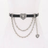 Heart Chain Belt: Black/Silver