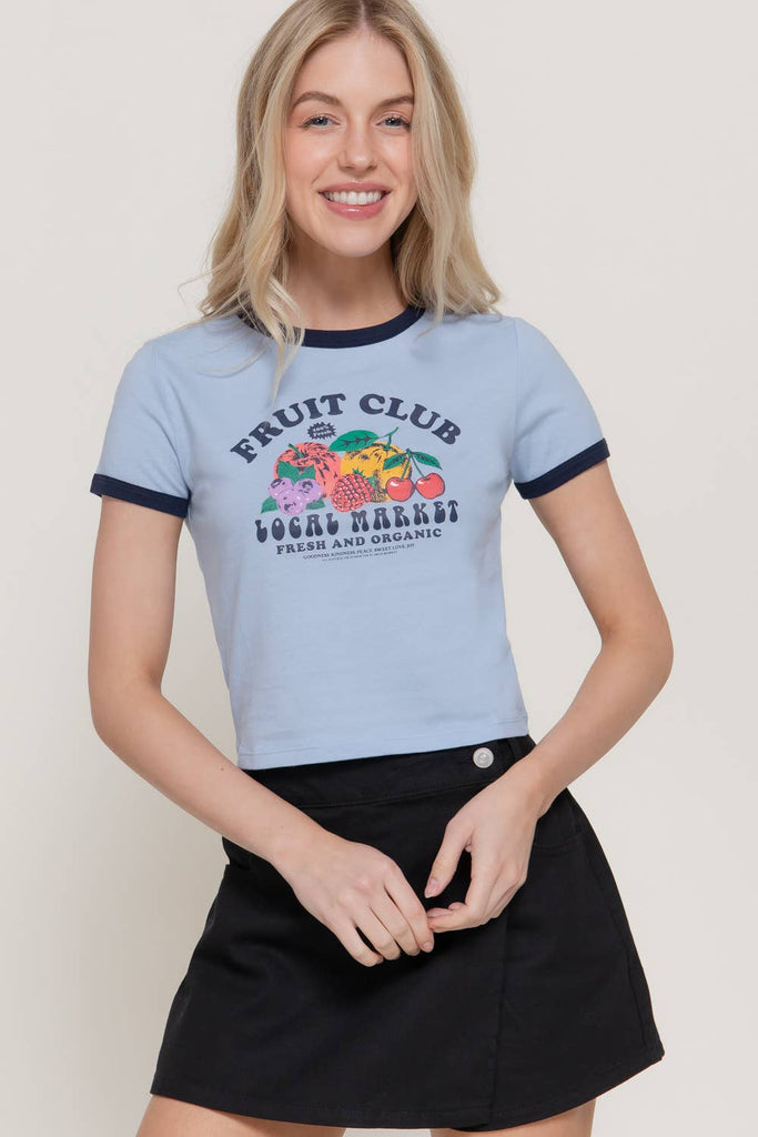 Fruit Club Vintage Tee: Blue