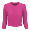 Vintage Crochet Cotton cardi: Magenta
