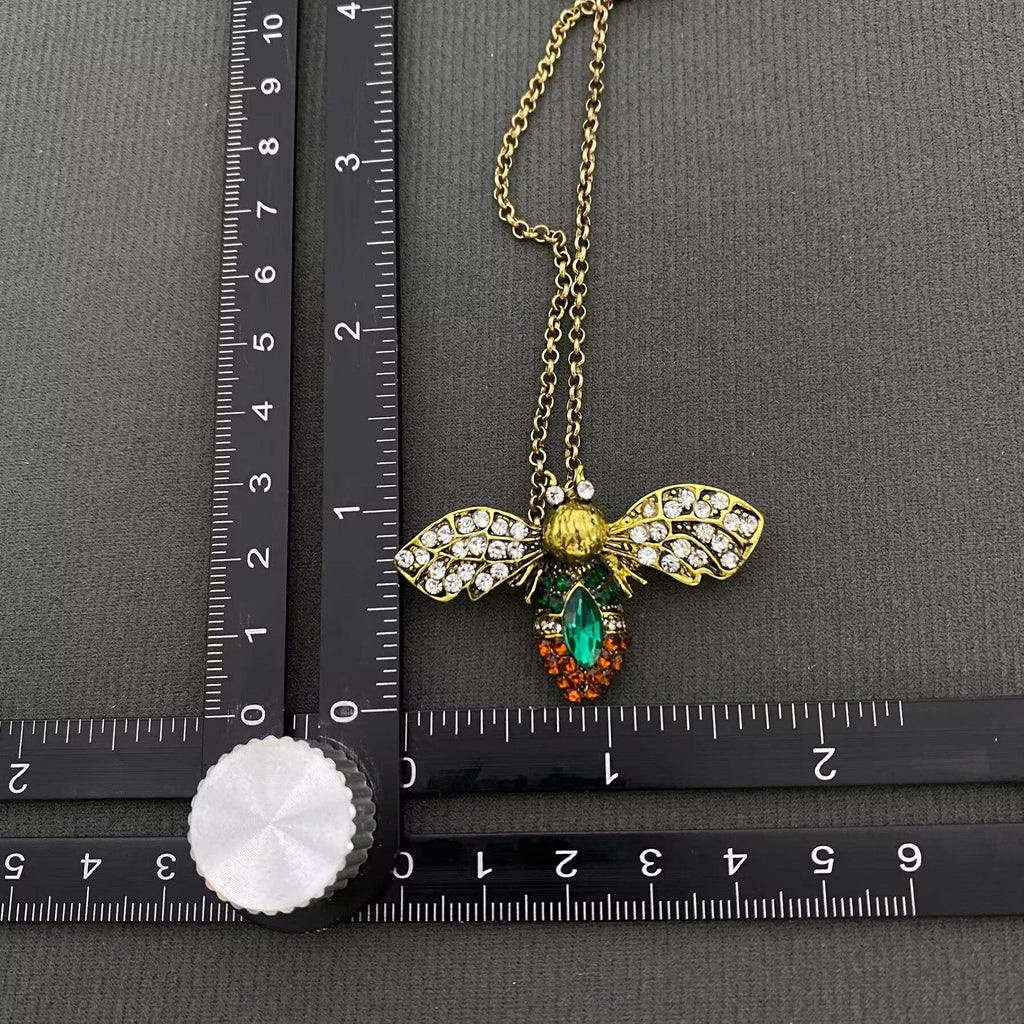 Vintage Rhinestone Bee Brooch