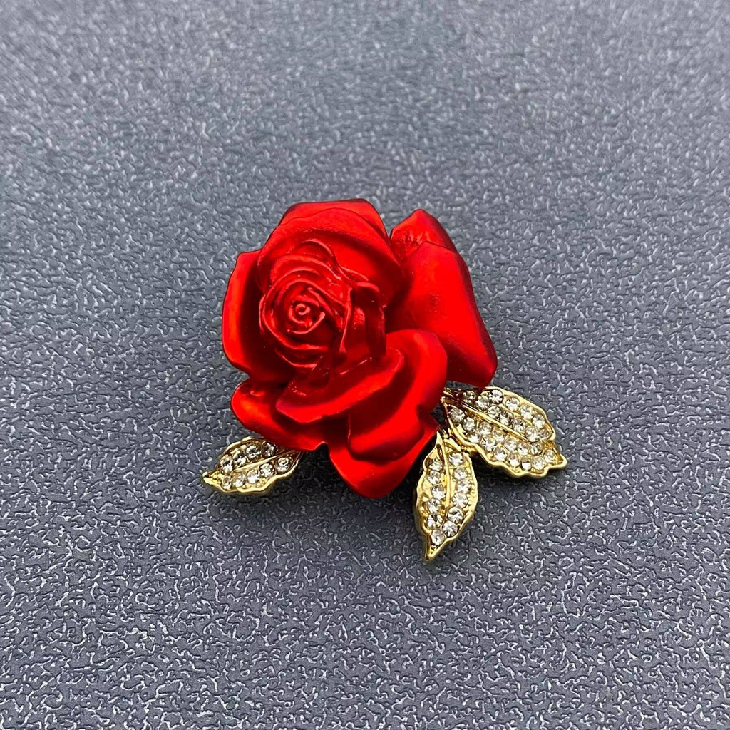 Red Rose Vintage Brooch