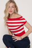 French Stripes Knit Top: Red