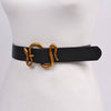 Snake Buckle Belt: Black Gold