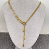 Teardrop Charm 18K Lariat Necklace