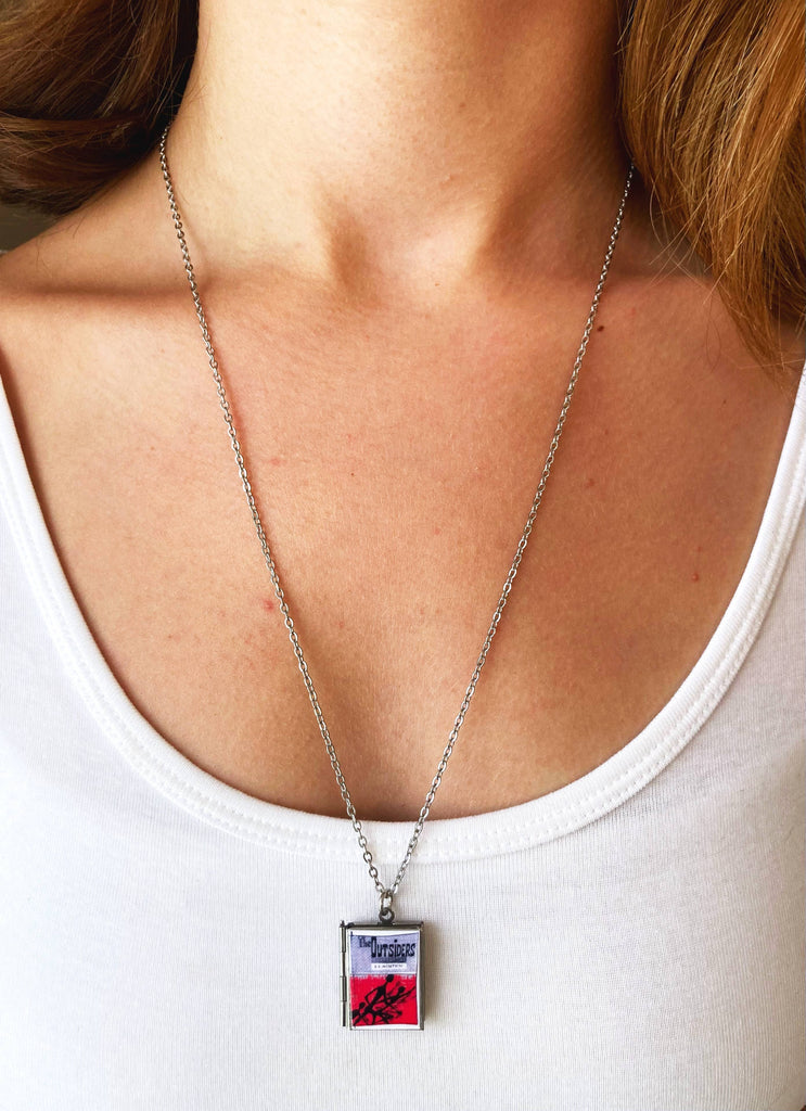 Book Locket Necklace - The Outsiders - 1st Ed.: Stainless Steel