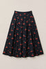 Cherry Flare Midi Skirt