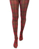 Original Red Tartan Printed Tights: 16-18 / Red: XL