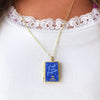 Book Locket Necklace - Pride and Prejudice - New Blue: Brass