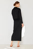 Ribbed Pleated Pencil Skirt: Black